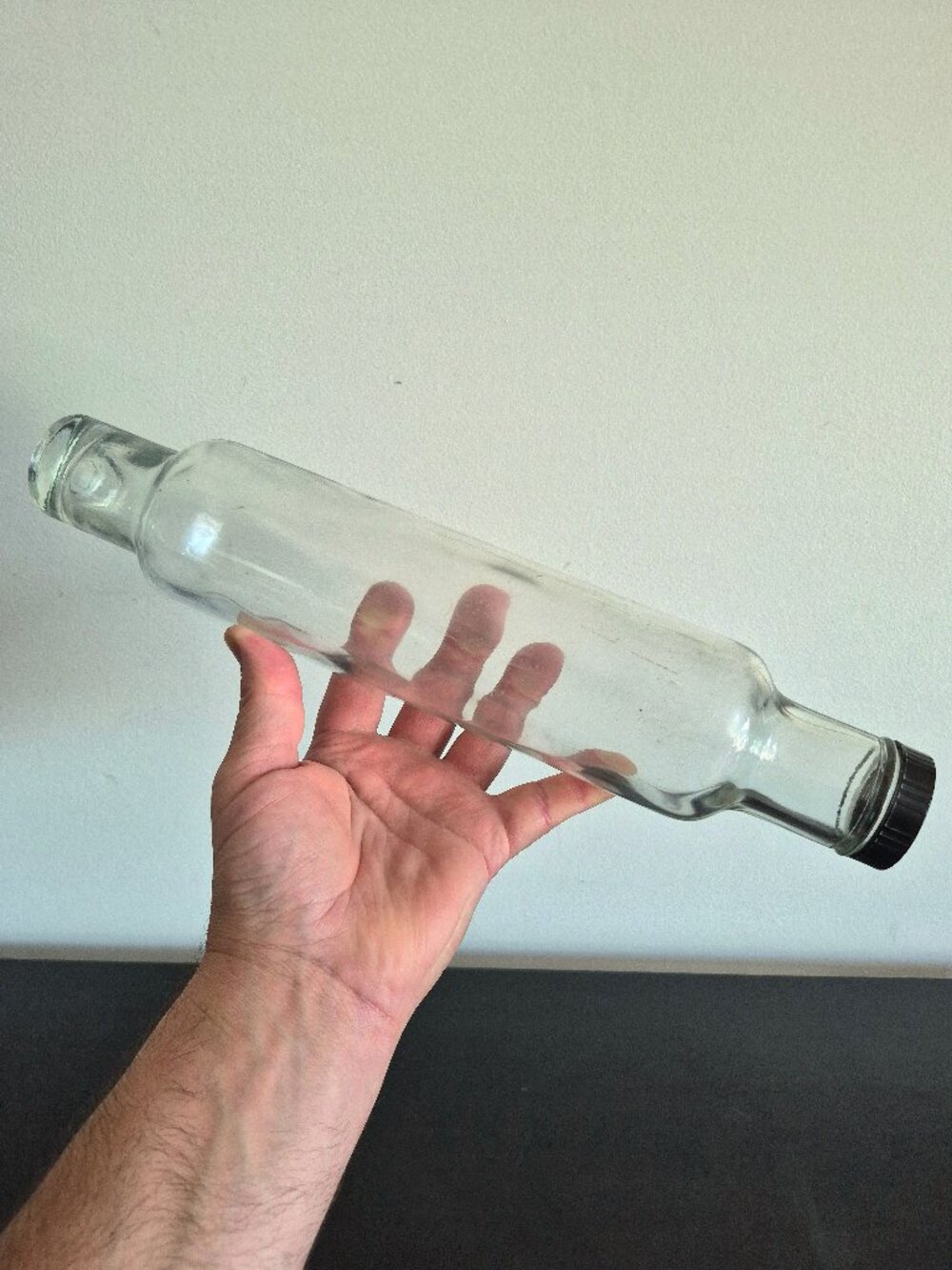 Vintage Clear Glass Rolling Pin, 14" Long, Baker's Rolling Pin